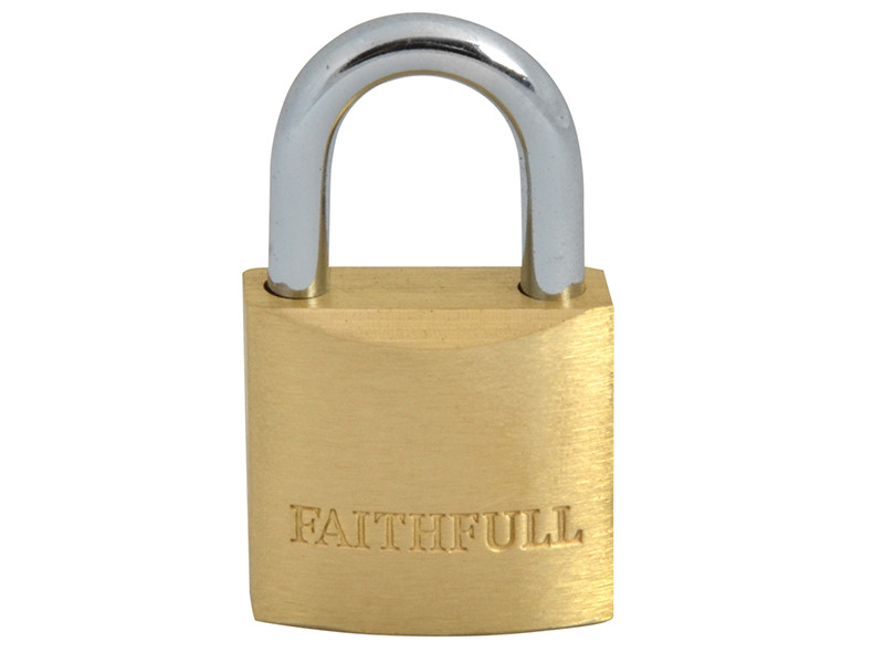 Faithfull FAIPLB25 Brass Padlock with 3 Keys 25mm