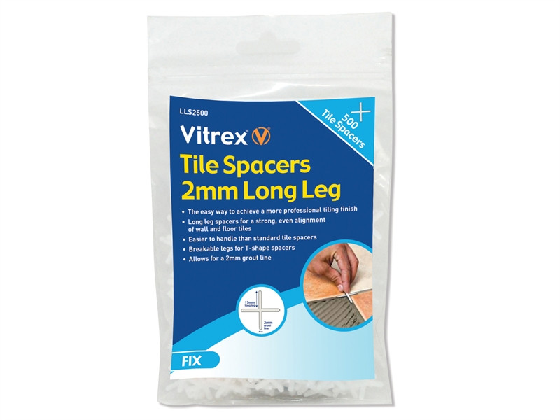 Vitrex VITLLS2500 Long Leg Spacer 2mm (Pack 500) | Toolden