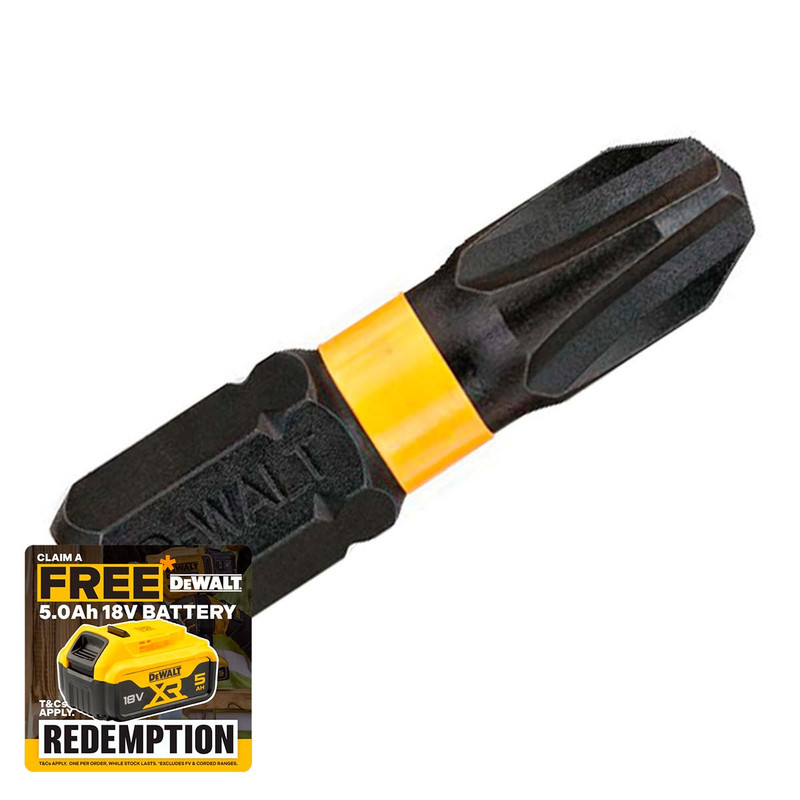 DeWalt DEWDT7995TQZ Impact Torsion Bits PH3 25mm Pack of 5 | Toolden
