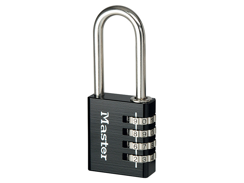 Master Lock MLK7640BLKLH Black Finish 40mm 4-Digit Combination Padlock - 51mm Shackle | Toolden