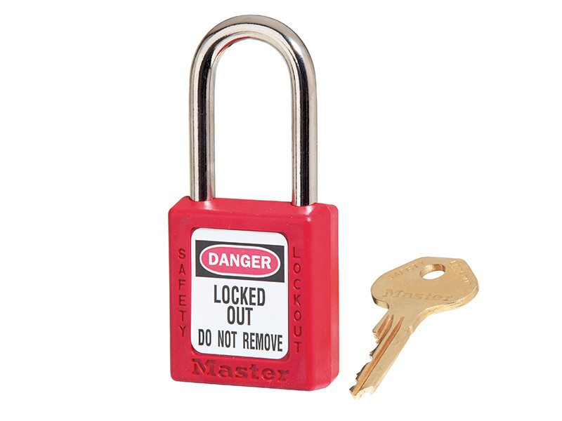 Master Lock MLKS410RED Lockout Padlock ?? 38mm Body & 6mm Hardened Steel Shackle