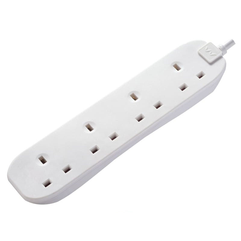 Masterplug MSTBFG210 Extension Lead 240V 4-Gang 13A White 2m | Toolden