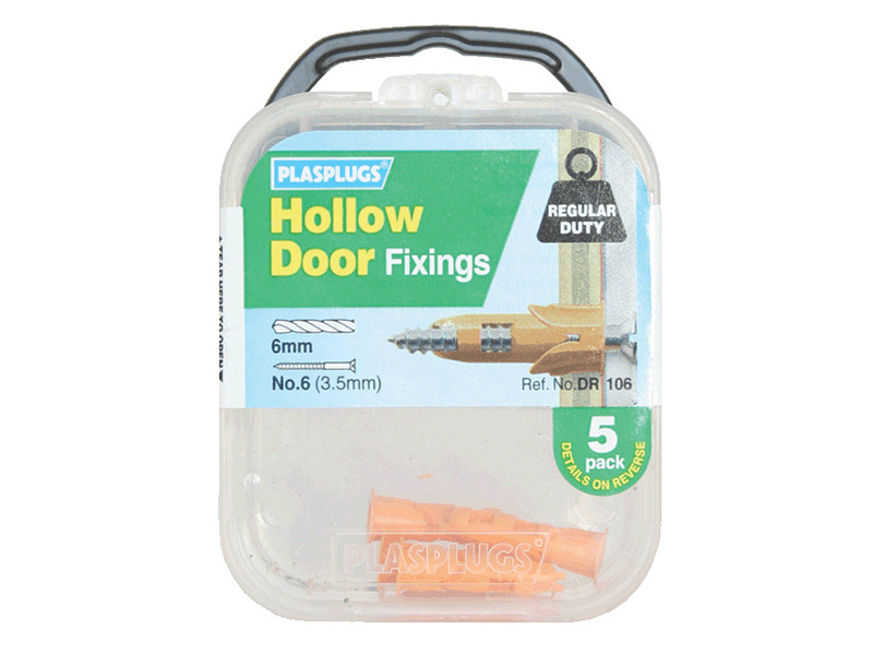 Plasplugs PLADR106 DR 106 Hollow Door Fixings (5) | Toolden