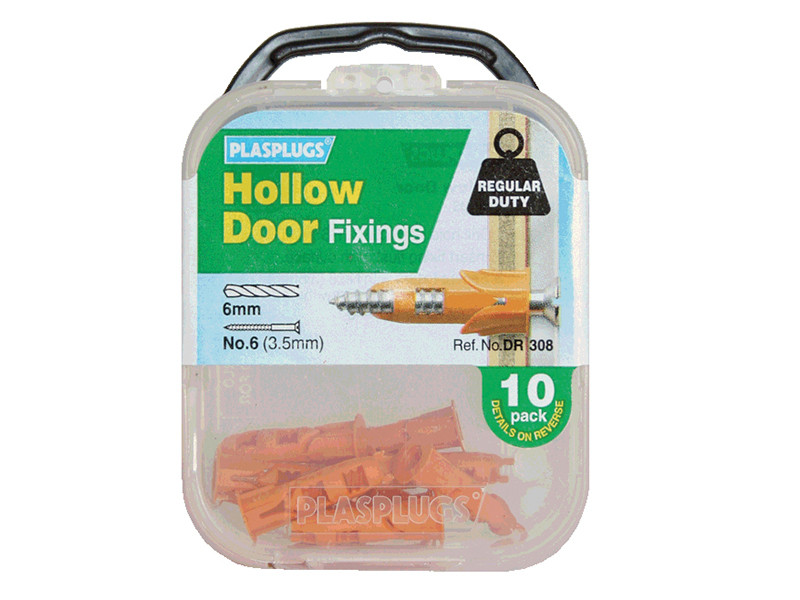 Plasplugs PLADR308 DR 308 Hollow Door Fixings (10) | Toolden