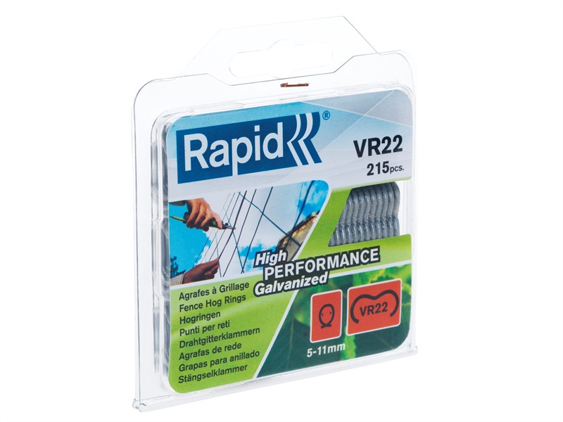 Rapid RPDVR22GA215 VR22 Fence Hog Rings Pack 215 Galvanised | Toolden