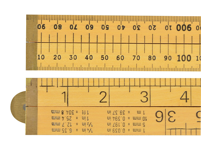 R.S.T. RST073 Wooden 4 Fold Rule 1m / 39in (Loose) | Toolden