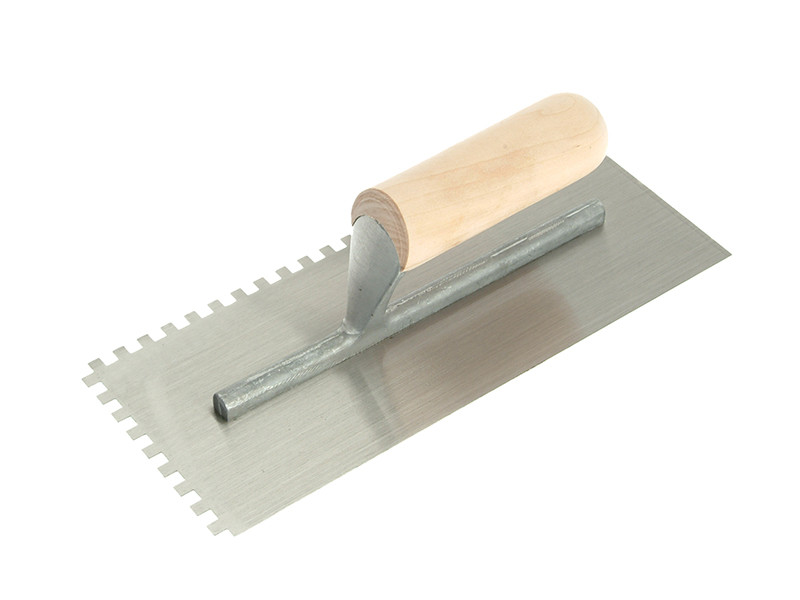 R.S.T. RST153DS Notched Trowel 6mm Square Notches Wooden Handle 11 x 4.1/2in | Toolden