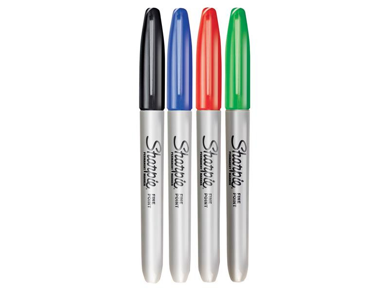 Sharpie SHP1985858 Fine Tip Permanent Marker Assorted (Pack of 4)