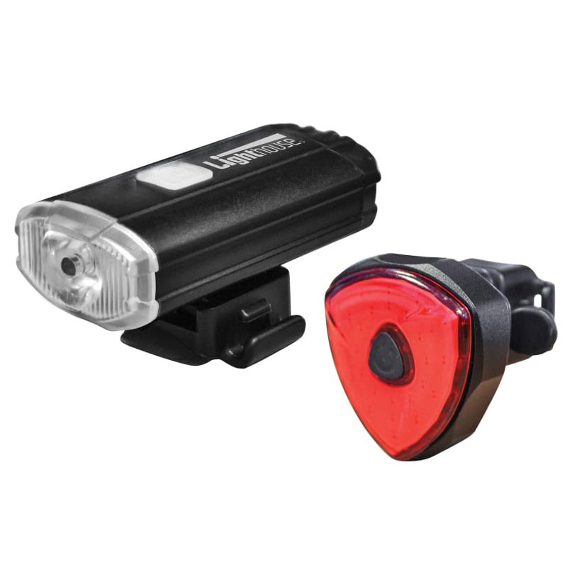 Lighthouse L/HEBIKEFRR Elite Rechargeable LED Bike Light Set | Toolden