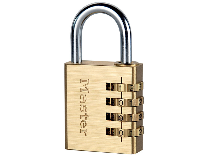 Master Lock MLK604 Brass Finish 40mm 4-Digit Combination Padlock | Toolden