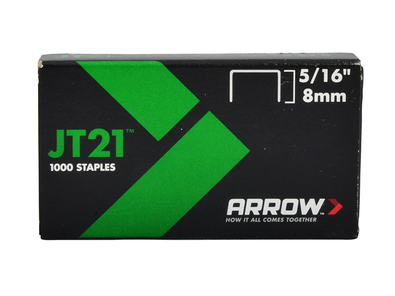 Arrow ARRJT21516 JT21 T27 Staples 8mm ( 5/16in) Box 5000 | Toolden