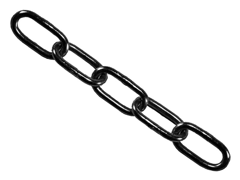 Faithfull FAICHBL430 Black Japanned Chain 4mm x 30m Reel - Max Load 120kg | Toolden