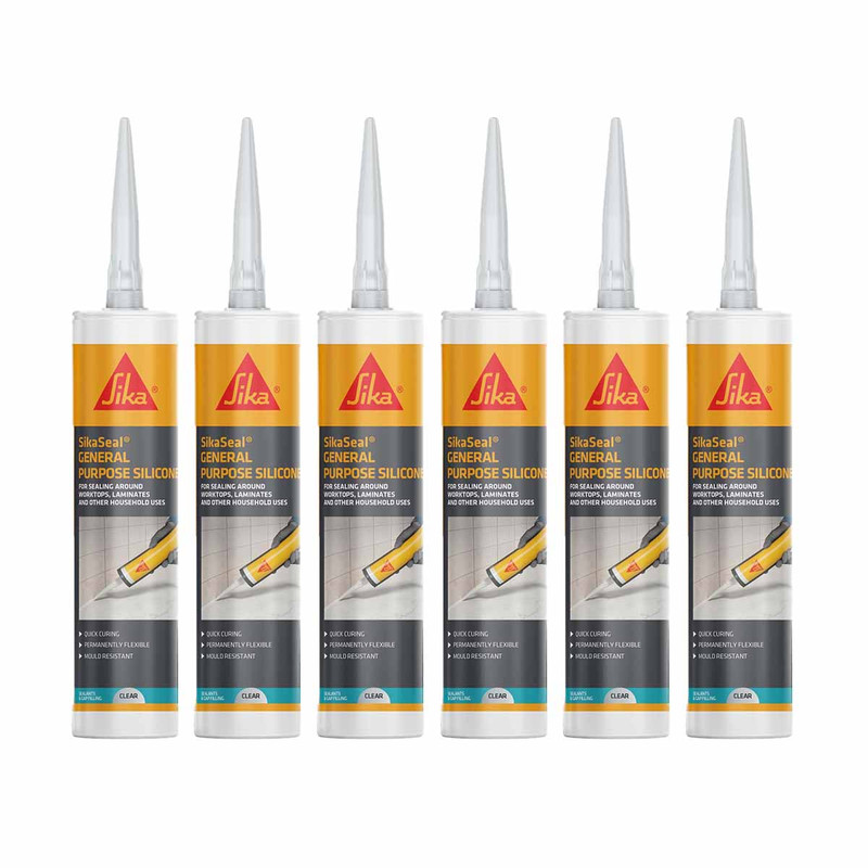Sika® SikaSeal® General Purpose Silicone Clear 280ml - 6 Pack