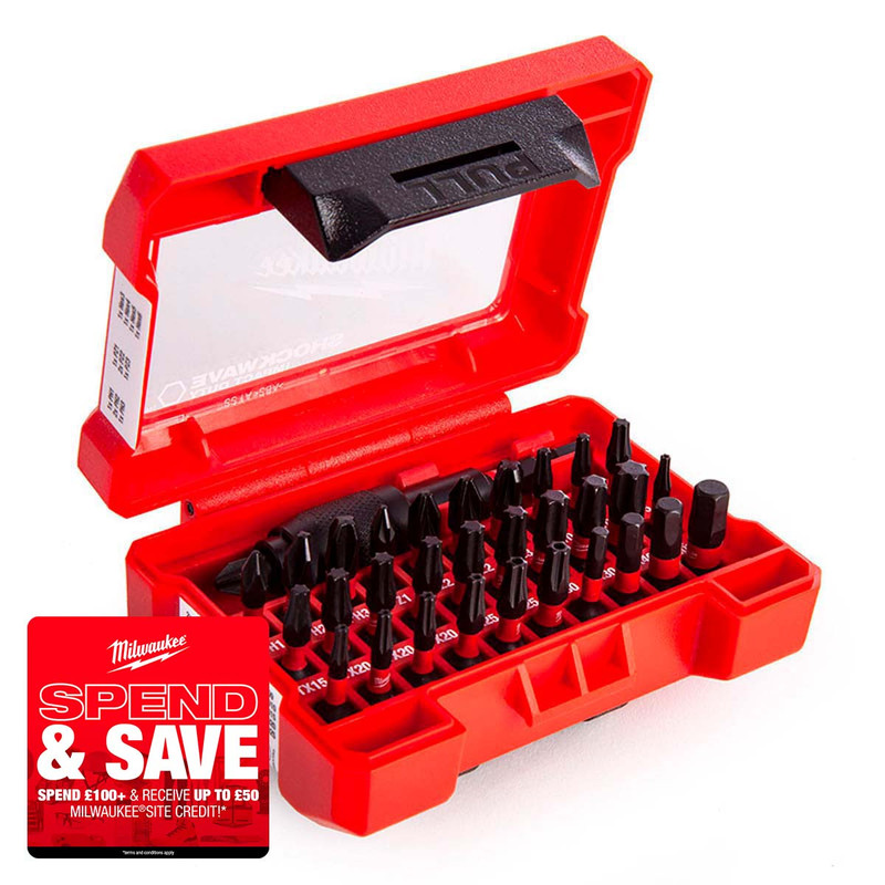 Milwaukee 4932464240 Shockwave Impact Duty Bit Set (32 Piece)  | Toolden