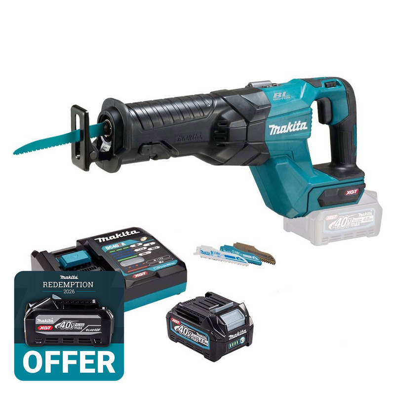 Makita JR001GD203 40V Max XGT Brushless Reciprocating Saw with 2x 2.5Ah Batteries