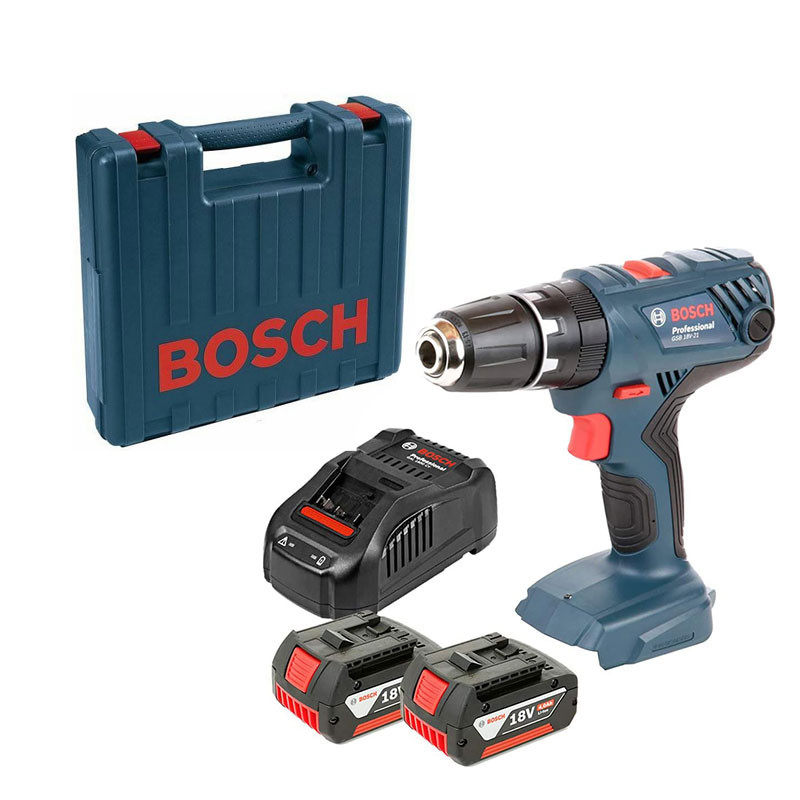 BOSCH GSB18V-21 24 COMBI DRILL 2-18V-4AH COOLPACK BATTERIES  | Toolden