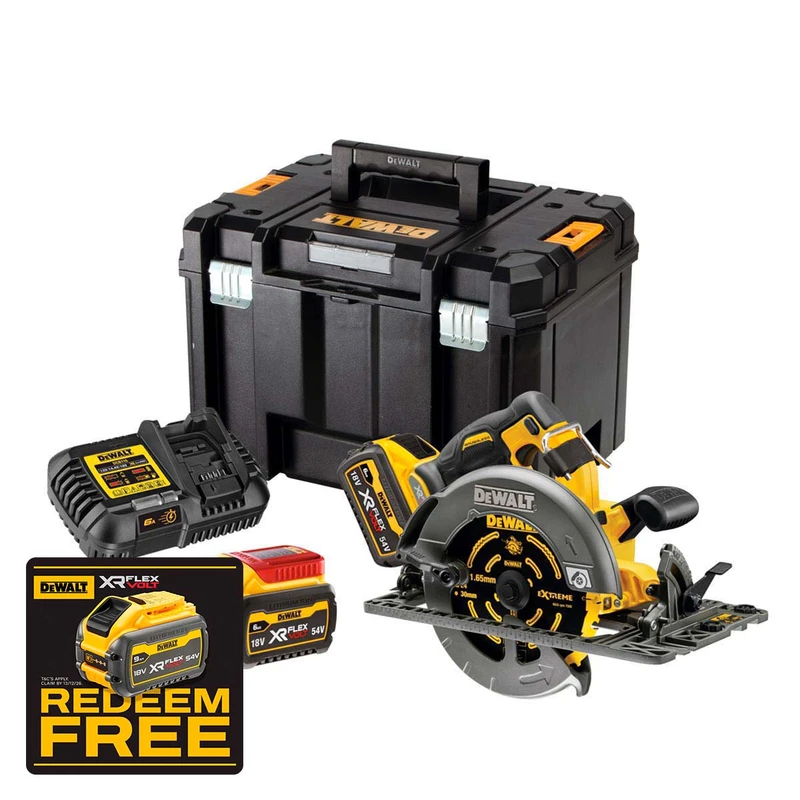 DeWalt DCS579T2-GB 54V XR FlexVolt 190mm Circular Saw with 2x 6.0Ah Batteries