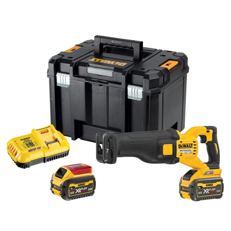 DeWalt DCS389X2-GB 54V XR Flexvolt Reciprocating Saw with 2x 9.0Ah Batteries