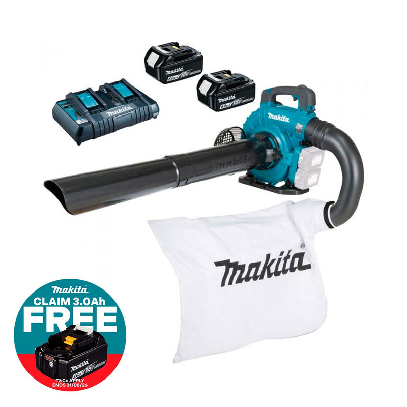 Makita DUB363PG2V Twin 18V LXT Brushless Blower 2x 6.0Ah Batteries