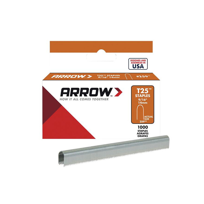 Arrow ARRT25916S T25 Staples 14mm (9/16in) Box 1000
