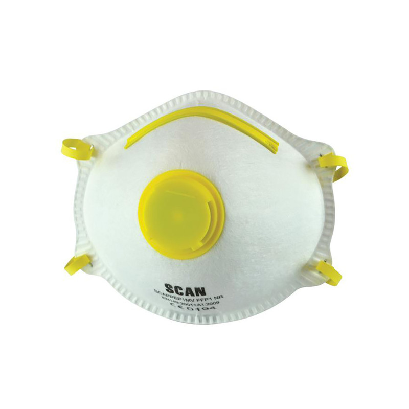 Scan SCAPPEP1MVB Moulded Disposable Mask Valved FFP1 Protection (Box 10)