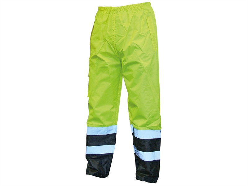 Scan Hi-Vis Motorway Trouser Yellow Black - M (34-36in)| Toolden