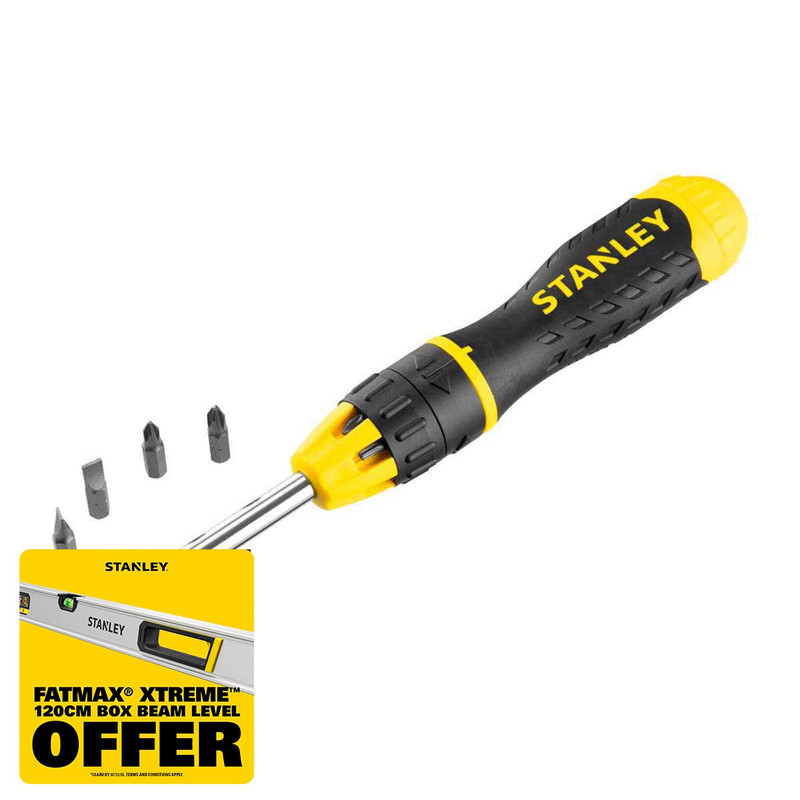 Stanley 068010 Multibit Ratchet Screwdriver & 10 Bits