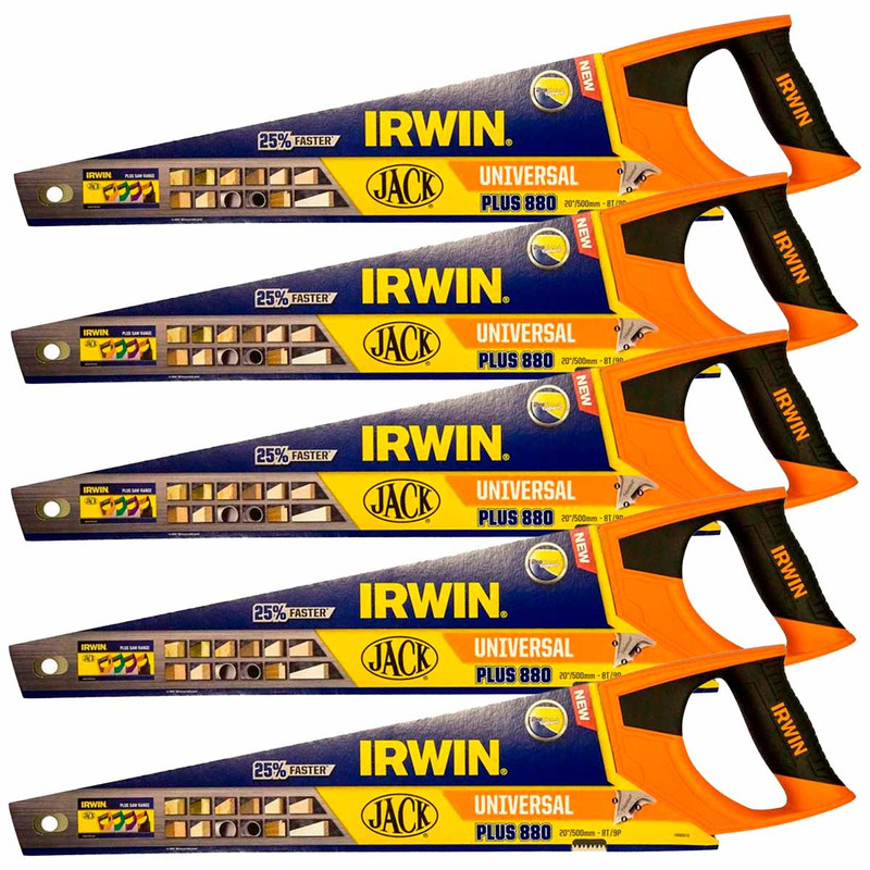 Irwin Jack 880 UN 20 Universal Panel Saw 500mm 8 TPI (5 Pack)