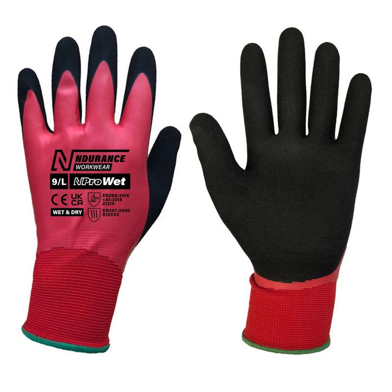 N-Durance WS1-ND-8 NProWet Wet & Dry Handling Gloves (Size 8 / M)