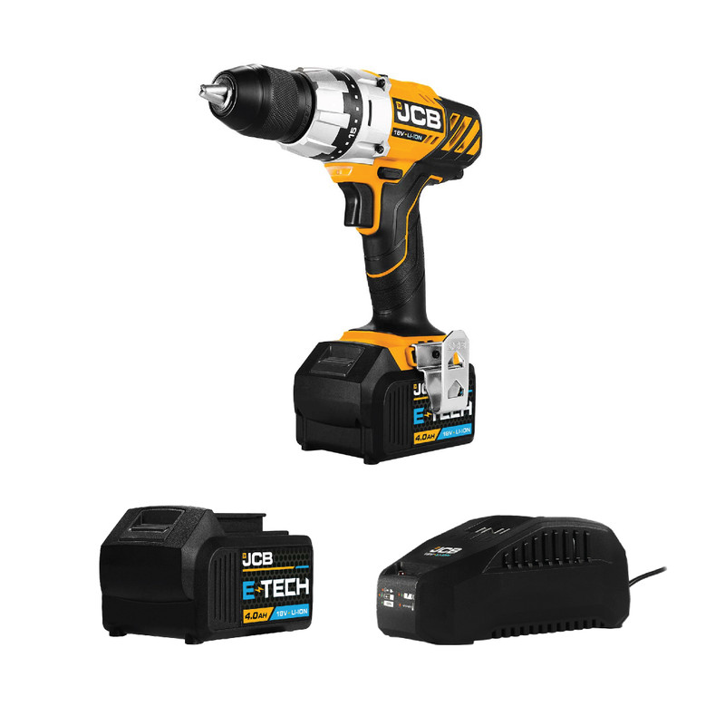 JCB JCB-18DD-4XB 18V Drill Driver with 4.0Ah Battery & Charger