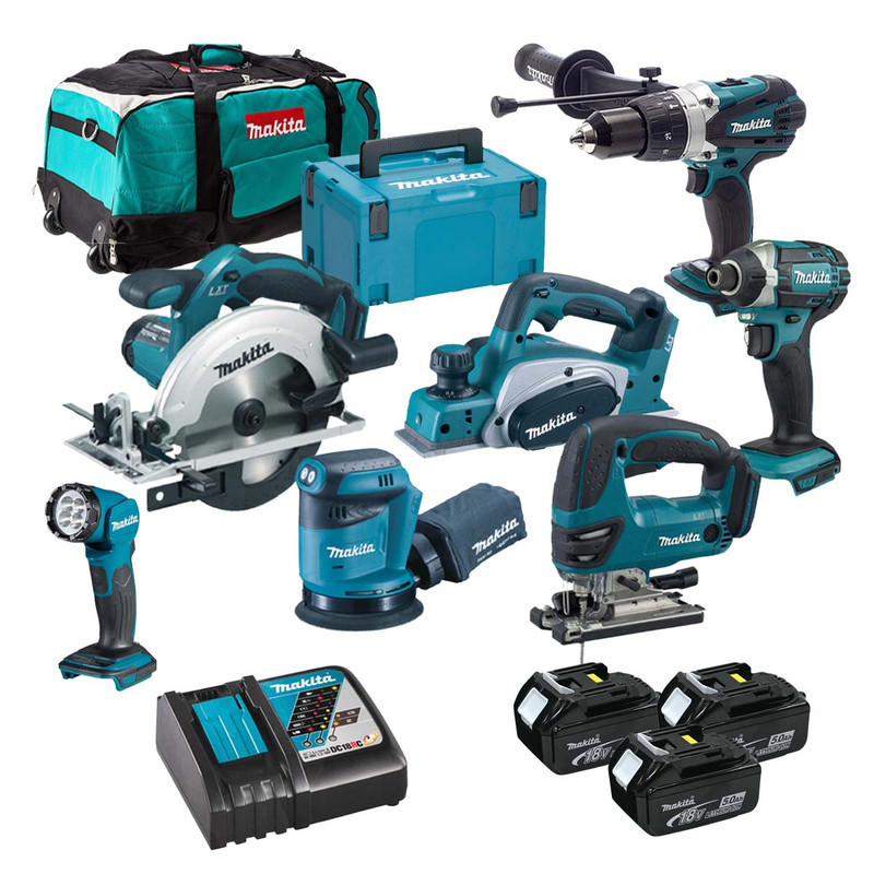 Makita MAKKIT7X35 LXT 18V Cordless 7 Piece Power Tool Kit with 3x 5.0Ah Batteries