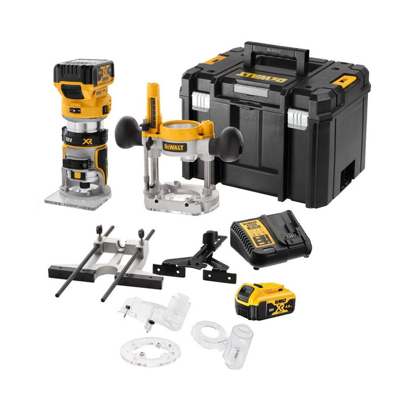DeWalt DCW604P2-GB 18V XR 1/4" Brushless Compact Router with 2x 5.0Ah Batteries
