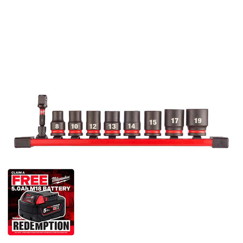 Milwaukee 4932480454 3/8" Shockwave Impact Socket Set (8 Pieces)
