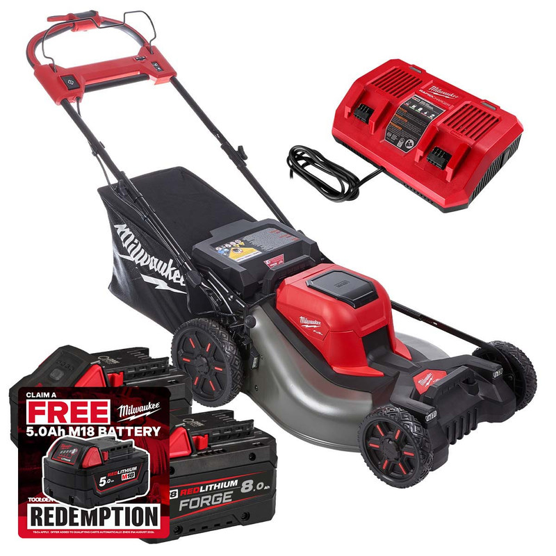 Milwaukee M18 F2LM53-122 Self Propelled Lawn Mower with 2x 8.0Ah Batteries