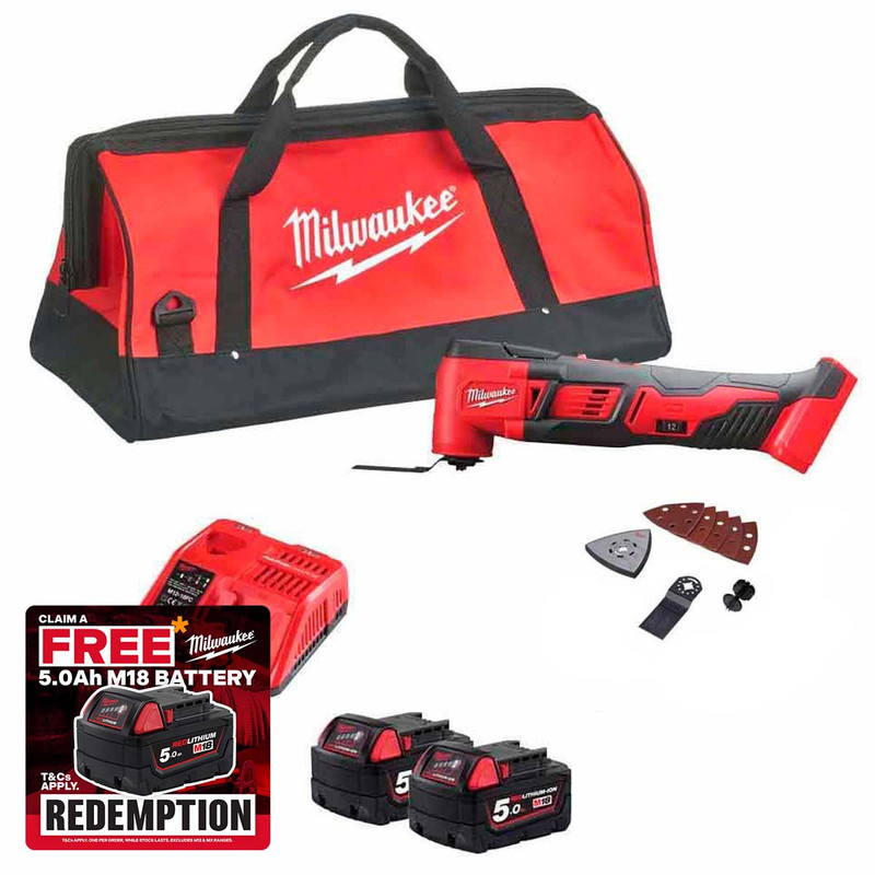 Milwaukee M18 BMT-502X 18V Multi-Tool with 2x 5.0Ah Batteries