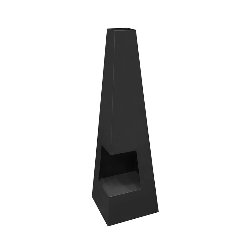 Dellonda DG105 Outdoor Chiminea Fireplace Heater - Black Steel