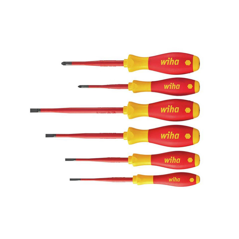 Wiha 36455 SoftFinish® electric slimFix SL/PZ Screwdriver Set, 6 Piece
