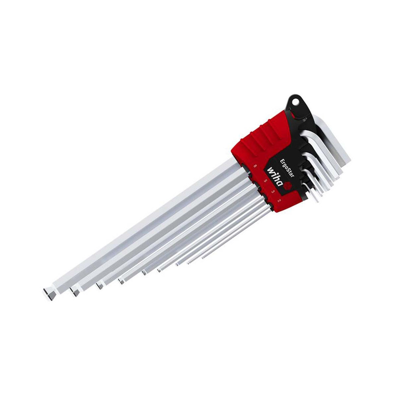 Wiha 37351 ErgoStar MagicRing® Hex Ball End L-key Set, 9 Piece