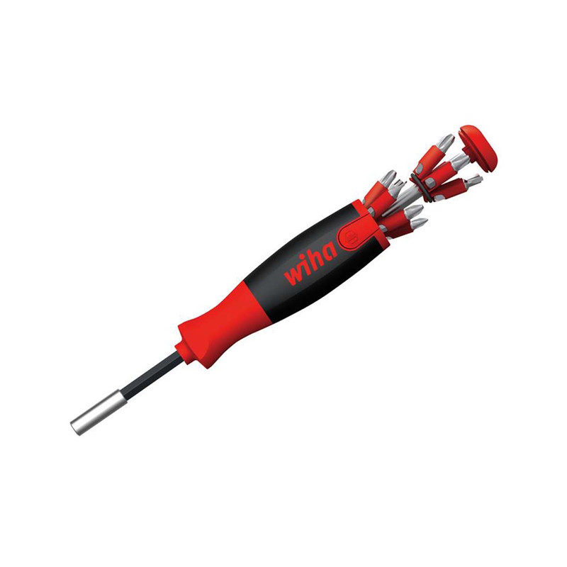 Wiha 38605 LiftUp 25 Magnetic Screwdriver with Bit Magazine (SL, PH, PZ, TX)
