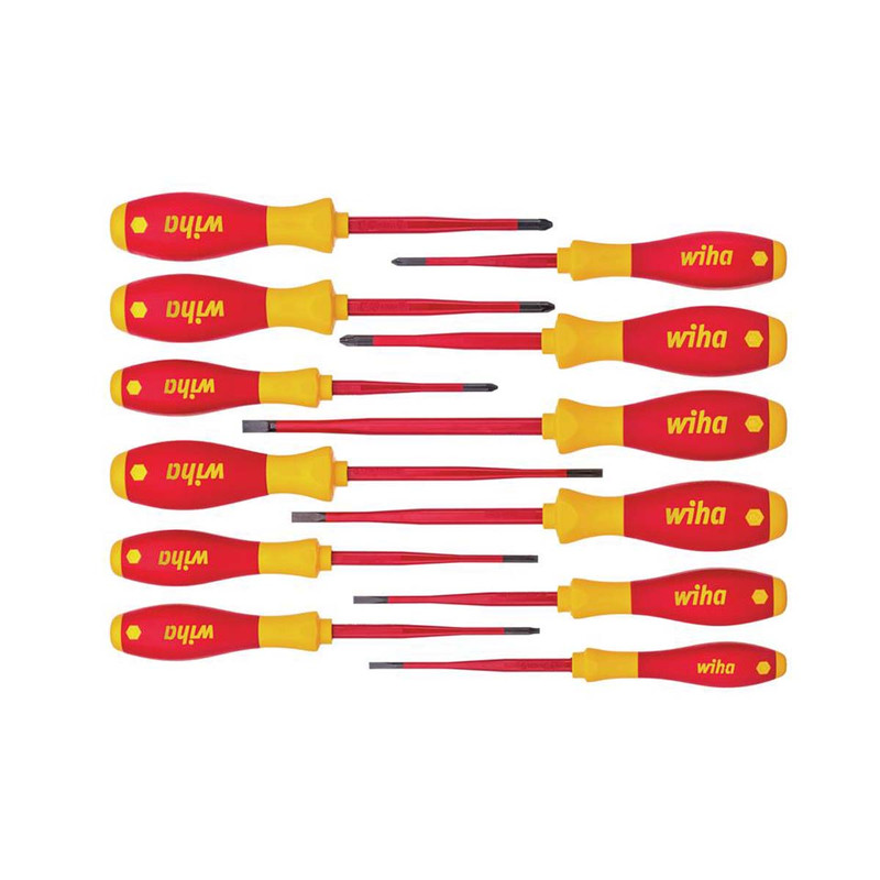 Wiha 41003 SoftFinish® electric slimFix Screwdriver Set, 12 Piece