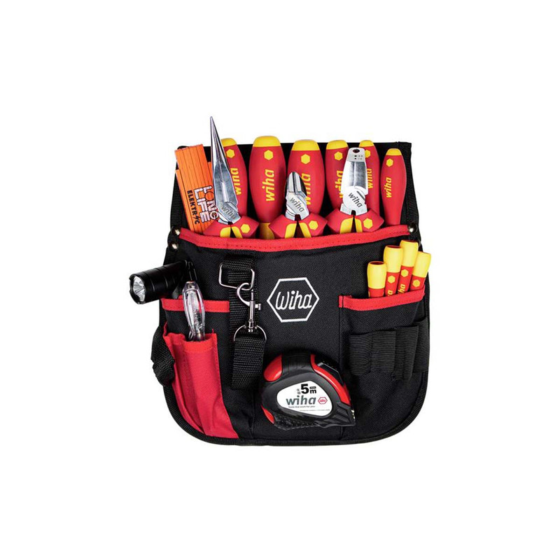 Wiha 44574 electrician Tool Set, 18 Piece (inc. Belt Pouch)