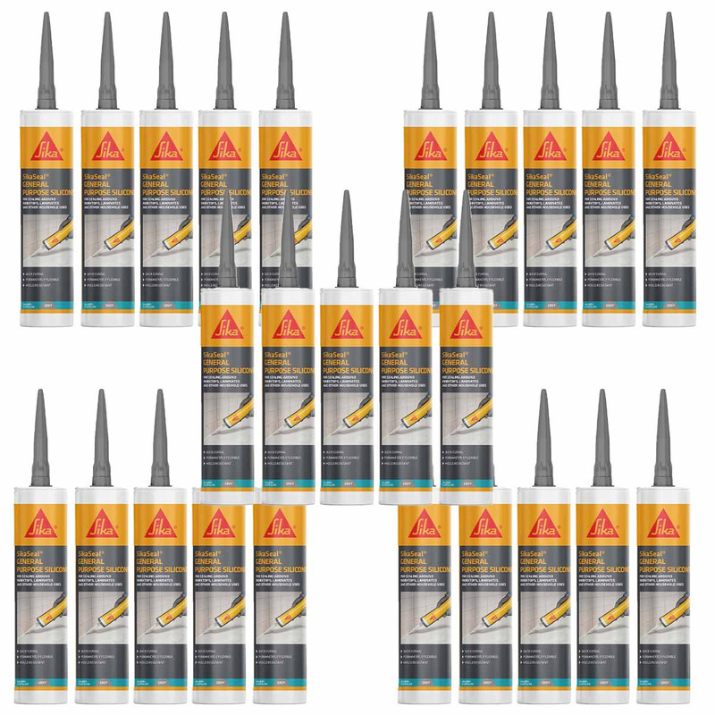 Sika® SikaSeal® General Purpose Silicone Grey 280ml - 25 Pack