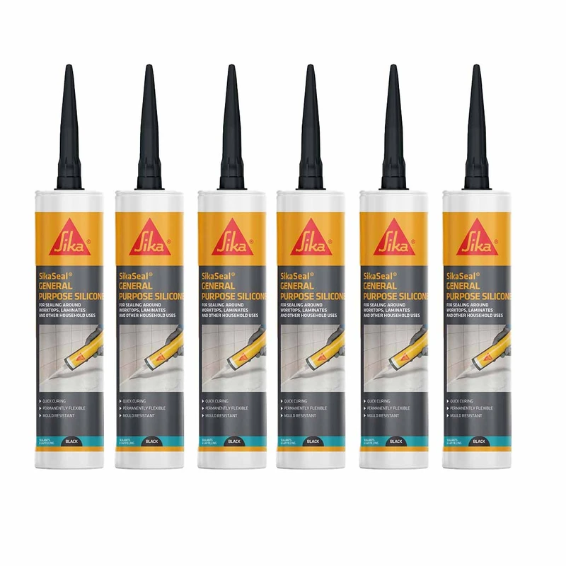 Sika® SikaSeal® General Purpose Silicone 280ml (Black) - 6 Pack