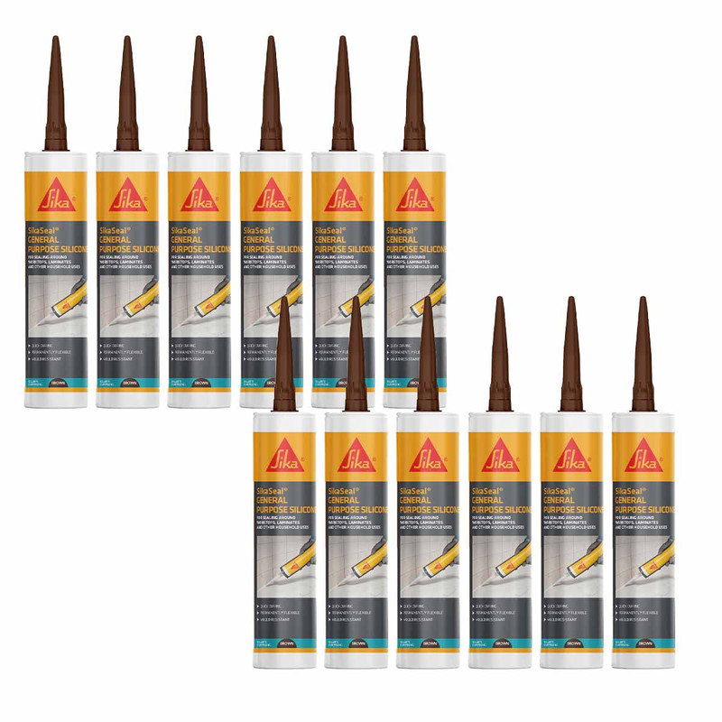 Sika® SikaSeal® General Purpose Silicone Brown 280ml (12 Pack)