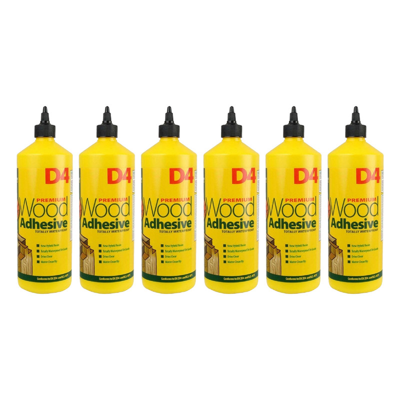 Everbuild D4 Waterproof Wood Adhesive 1 Litre (6 Pack)