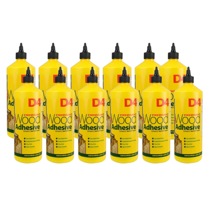 Everbuild D4 Waterproof Wood Adhesive 1 Litre (12 Pack)