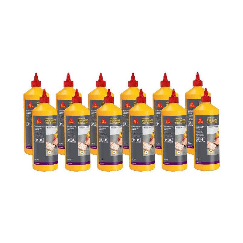 Everbuild 502 All Purpose Weatherproof PVA Wood Adhesive 1 Litre (12 Pack)
