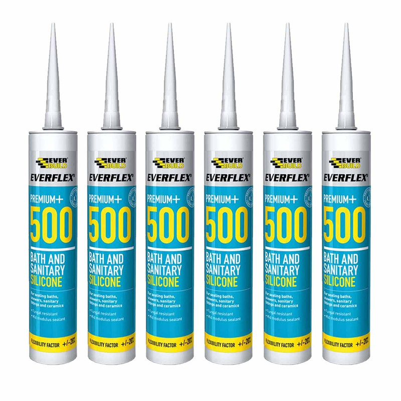 Everbuild Everflex 500WE Bath & Sanitary Silicone Sealant 