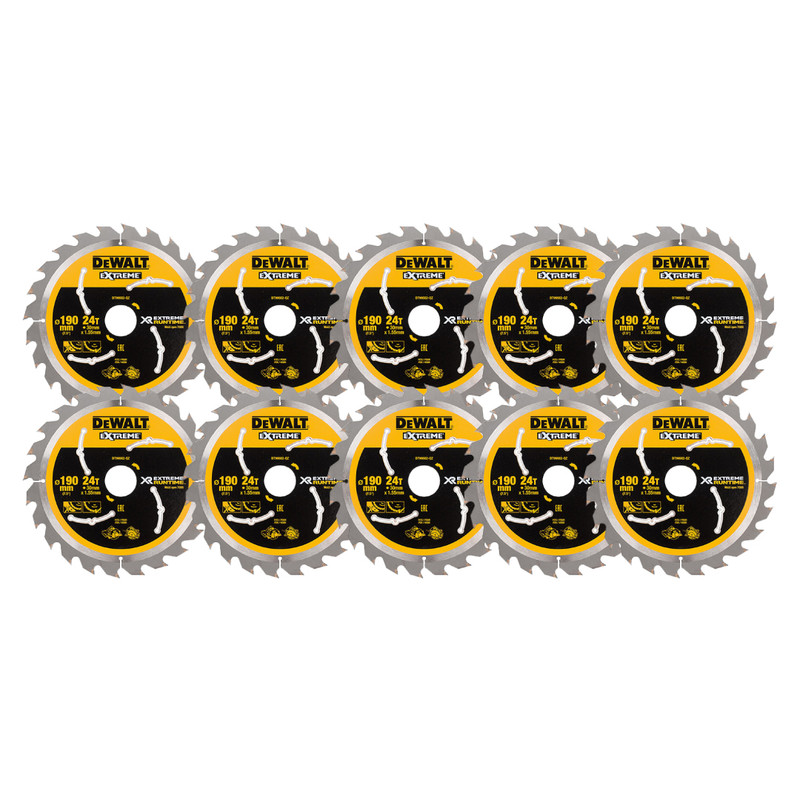 DeWalt DT99562-QZ XR Extreme Circular Saw Blade 190 x 30mm 24T (5 Pack)