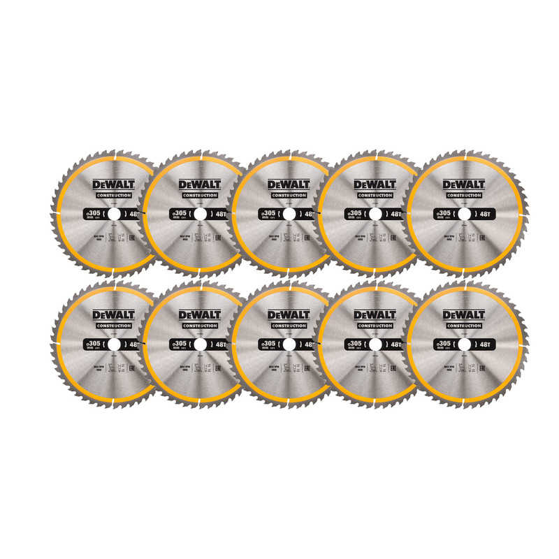 DeWalt DT1959 Stationary Construction Circular Saw Blade 305 x 30mm 48T (10 Pack)